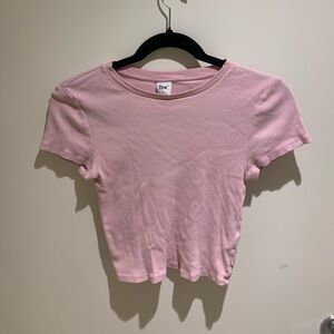 Tna baby pink ribbed t shirt